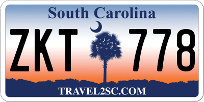 SC license plate ZKT778