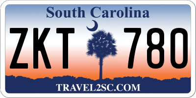SC license plate ZKT780
