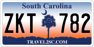 SC license plate ZKT782