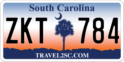 SC license plate ZKT784