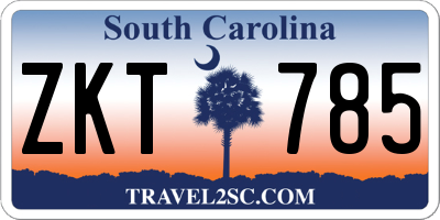 SC license plate ZKT785