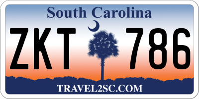 SC license plate ZKT786