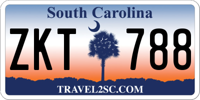 SC license plate ZKT788