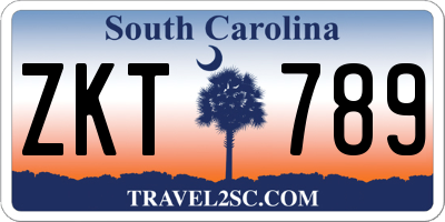 SC license plate ZKT789