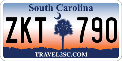 SC license plate ZKT790