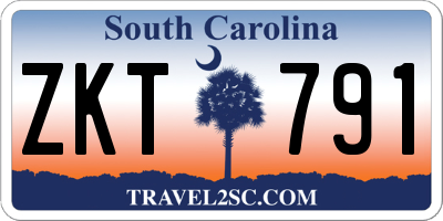 SC license plate ZKT791