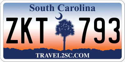 SC license plate ZKT793