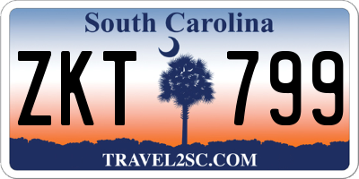 SC license plate ZKT799