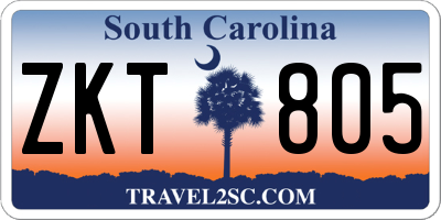SC license plate ZKT805