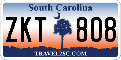 SC license plate ZKT808