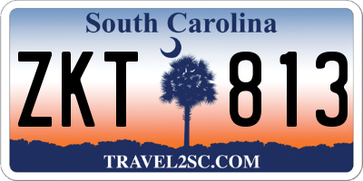SC license plate ZKT813