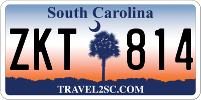 SC license plate ZKT814