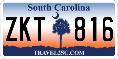 SC license plate ZKT816