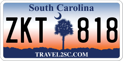 SC license plate ZKT818