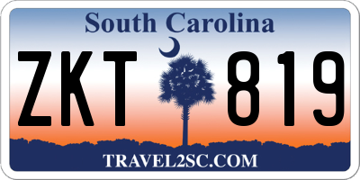 SC license plate ZKT819