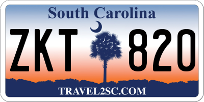SC license plate ZKT820