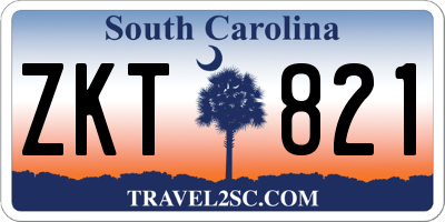 SC license plate ZKT821