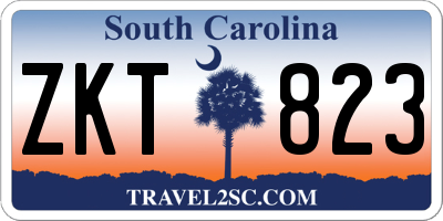 SC license plate ZKT823