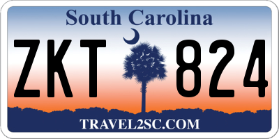 SC license plate ZKT824