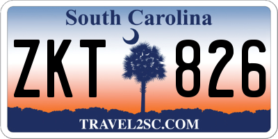 SC license plate ZKT826