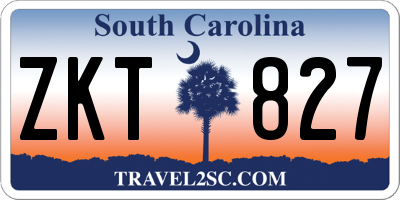 SC license plate ZKT827