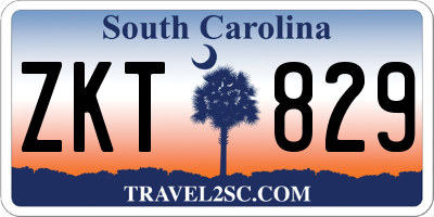 SC license plate ZKT829