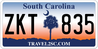 SC license plate ZKT835