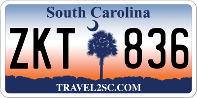 SC license plate ZKT836