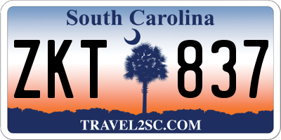 SC license plate ZKT837