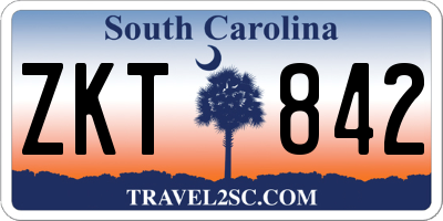SC license plate ZKT842