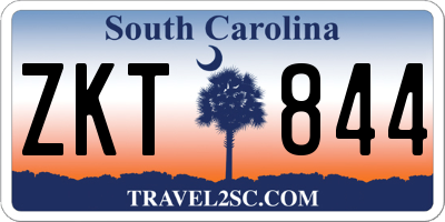 SC license plate ZKT844
