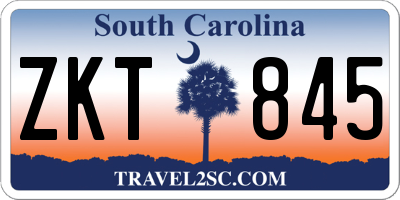 SC license plate ZKT845