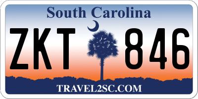 SC license plate ZKT846