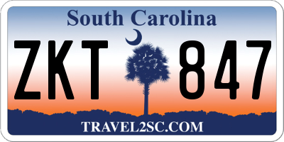 SC license plate ZKT847