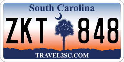 SC license plate ZKT848