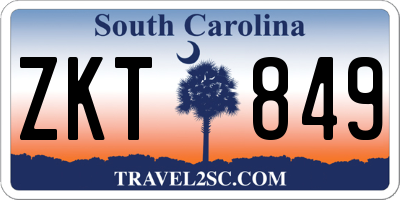 SC license plate ZKT849