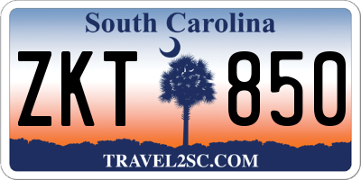 SC license plate ZKT850