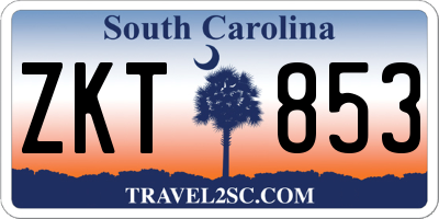 SC license plate ZKT853