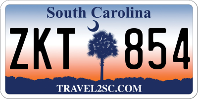 SC license plate ZKT854