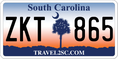 SC license plate ZKT865