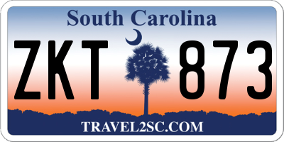 SC license plate ZKT873