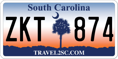 SC license plate ZKT874