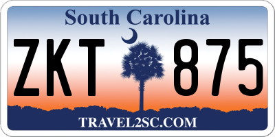 SC license plate ZKT875