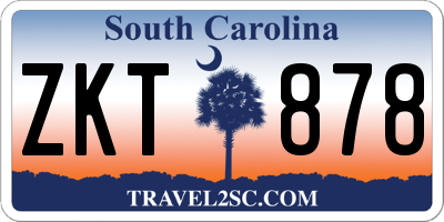 SC license plate ZKT878