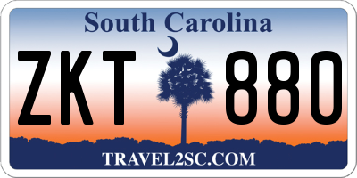 SC license plate ZKT880
