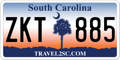 SC license plate ZKT885