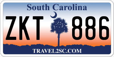 SC license plate ZKT886