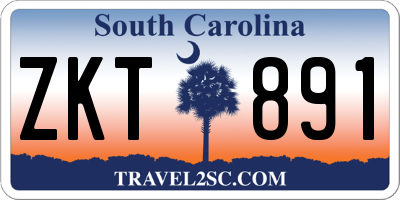 SC license plate ZKT891
