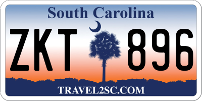 SC license plate ZKT896