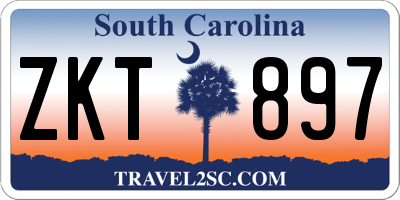 SC license plate ZKT897